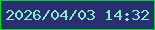 文字の大きさ：2、枠の色：0ad632、背景の色：283070、文字の色：88ebca 無料ブログパーツのブログ時計