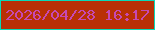 文字の大きさ：1、枠の色：0ad9b8、背景の色：b93006、文字の色：c649b4 無料ブログパーツのブログ時計