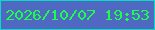 文字の大きさ：2、枠の色：0adac8、背景の色：4f69c3、文字の色：1dfd4f 無料ブログパーツのブログ時計