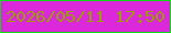 文字の大きさ：2、枠の色：0adc12、背景の色：da28da、文字の色：9d9c08 無料ブログパーツのブログ時計