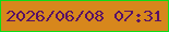 文字の大きさ：5、枠の色：0add1a、背景の色：d7871c、文字の色：581165 無料ブログパーツのブログ時計