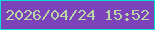 文字の大きさ：5、枠の色：0addd5、背景の色：7c42ba、文字の色：b9d7a5 無料ブログパーツのブログ時計