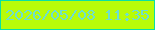 文字の大きさ：4、枠の色：0ae0a2、背景の色：b8fc08、文字の色：6edfce 無料ブログパーツのブログ時計