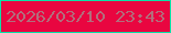 文字の大きさ：4、枠の色：0ae1a7、背景の色：e90640、文字の色：b26e7c 無料ブログパーツのブログ時計