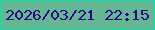 文字の大きさ：4、枠の色：0ae1ad、背景の色：66b794、文字の色：2d0985 無料ブログパーツのブログ時計