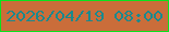 文字の大きさ：4、枠の色：0ae21e、背景の色：ca6d3a、文字の色：1a898e 無料ブログパーツのブログ時計