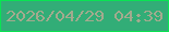 文字の大きさ：2、枠の色：0ae353、背景の色：32ad77、文字の色：a3aa8e 無料ブログパーツのブログ時計