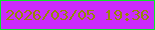 文字の大きさ：4、枠の色：0ae62b、背景の色：cb2bfb、文字の色：968707 無料ブログパーツのブログ時計