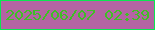 文字の大きさ：3、枠の色：0ae651、背景の色：b364a3、文字の色：3fbf25 無料ブログパーツのブログ時計