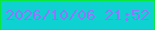 文字の大きさ：1、枠の色：0ae741、背景の色：0dd2d1、文字の色：9075fa 無料ブログパーツのブログ時計