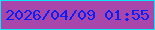 文字の大きさ：1、枠の色：0ae7f6、背景の色：a846ac、文字の色：0a1ff6 無料ブログパーツのブログ時計