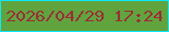 文字の大きさ：2、枠の色：0ae7fb、背景の色：60a43e、文字の色：9c2e36 無料ブログパーツのブログ時計