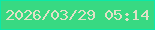 文字の大きさ：1、枠の色：0ae9a8、背景の色：38d982、文字の色：e0e1c7 無料ブログパーツのブログ時計