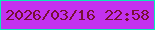 文字の大きさ：2、枠の色：0aeab7、背景の色：c332ef、文字の色：781034 無料ブログパーツのブログ時計