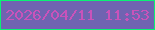 文字の大きさ：1、枠の色：0af174、背景の色：7063b1、文字の色：c953ba 無料ブログパーツのブログ時計
