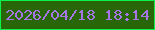 文字の大きさ：4、枠の色：0af34b、背景の色：296607、文字の色：a676e7 無料ブログパーツのブログ時計