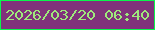 文字の大きさ：5、枠の色：0af54c、背景の色：80327b、文字の色：9ee97b 無料ブログパーツのブログ時計