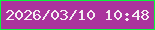 文字の大きさ：5、枠の色：0af63d、背景の色：aa359d、文字の色：f4eef2 無料ブログパーツのブログ時計