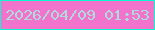 文字の大きさ：4、枠の色：0af9d0、背景の色：f173cb、文字の色：b0dbdd 無料ブログパーツのブログ時計