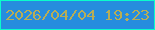 文字の大きさ：5、枠の色：0afdcc、背景の色：268dde、文字の色：b8ad56 無料ブログパーツのブログ時計