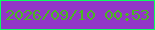 文字の大きさ：5、枠の色：0afe5f、背景の色：9237c6、文字の色：4ab721 無料ブログパーツのブログ時計