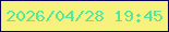 文字の大きさ：3、枠の色：0b0057、背景の色：f6f27d、文字の色：52e99b 無料ブログパーツのブログ時計