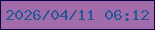 文字の大きさ：2、枠の色：0b0247、背景の色：a26baa、文字の色：275896 無料ブログパーツのブログ時計