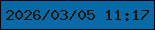 文字の大きさ：3、枠の色：0b0312、背景の色：066aa9、文字の色：1a1609 無料ブログパーツのブログ時計