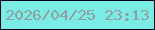 文字の大きさ：4、枠の色：0b0318、背景の色：7bebe5、文字の色：8d9f9f 無料ブログパーツのブログ時計