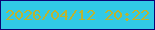 文字の大きさ：4、枠の色：0b0374、背景の色：31cae6、文字の色：bcb430 無料ブログパーツのブログ時計