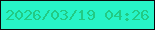 文字の大きさ：4、枠の色：0b0509、背景の色：27f4c8、文字の色：22ca84 無料ブログパーツのブログ時計