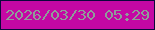 文字の大きさ：3、枠の色：0b073b、背景の色：c408a4、文字の色：8f9d99 無料ブログパーツのブログ時計