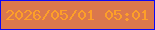 文字の大きさ：3、枠の色：0b07f6、背景の色：db784c、文字の色：fd9f29 無料ブログパーツのブログ時計