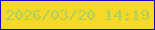 文字の大きさ：4、枠の色：0b08c8、背景の色：f6d927、文字の色：a9d065 無料ブログパーツのブログ時計