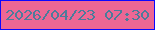 文字の大きさ：1、枠の色：0b08ff、背景の色：ed6794、文字の色：4c7b9b 無料ブログパーツのブログ時計