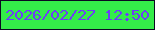 文字の大きさ：3、枠の色：0b0921、背景の色：34ec49、文字の色：6d3df7 無料ブログパーツのブログ時計