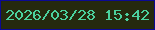文字の大きさ：2、枠の色：0b0993、背景の色：25290e、文字の色：4bd19e 無料ブログパーツのブログ時計