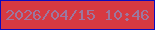 文字の大きさ：4、枠の色：0b0abe、背景の色：d73942、文字の色：9c779f 無料ブログパーツのブログ時計