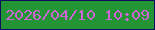 文字の大きさ：2、枠の色：0b0e5f、背景の色：239535、文字の色：cf65d4 無料ブログパーツのブログ時計