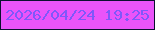 文字の大きさ：5、枠の色：0b102f、背景の色：ea54f9、文字の色：8057fa 無料ブログパーツのブログ時計