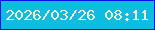 文字の大きさ：5、枠の色：0b12e8、背景の色：0dbde1、文字の色：f8eacf 無料ブログパーツのブログ時計