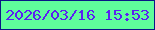 文字の大きさ：4、枠の色：0b1686、背景の色：5ffd9b、文字の色：5b20f2 無料ブログパーツのブログ時計