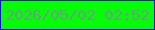 文字の大きさ：2、枠の色：0b16c6、背景の色：05fd06、文字の色：669f82 無料ブログパーツのブログ時計