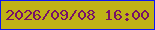 文字の大きさ：3、枠の色：0b17f3、背景の色：bfb216、文字の色：781268 無料ブログパーツのブログ時計