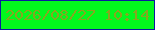 文字の大きさ：5、枠の色：0b1aa0、背景の色：02f81d、文字の色：87a61f 無料ブログパーツのブログ時計