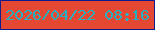 文字の大きさ：2、枠の色：0b1c90、背景の色：e44833、文字の色：29b0be 無料ブログパーツのブログ時計