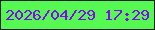 文字の大きさ：2、枠の色：0b1d21、背景の色：55f952、文字の色：8407f1 無料ブログパーツのブログ時計