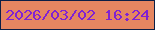 文字の大きさ：1、枠の色：0b1f46、背景の色：e58661、文字の色：8022d3 無料ブログパーツのブログ時計