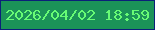 文字の大きさ：4、枠の色：0b2079、背景の色：1b9358、文字の色：67fb75 無料ブログパーツのブログ時計
