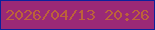 文字の大きさ：1、枠の色：0b219c、背景の色：9a2976、文字の色：bc623a 無料ブログパーツのブログ時計